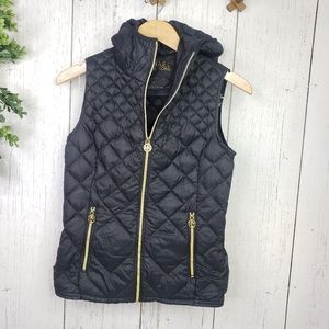 MICHAEL KORS packable down vest black gold